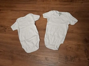 Babykleidung, 2 Kurzarmbodys Gr. 74/80, NEU, Alana, Baumwolle, weiß - Bild 1 von 2