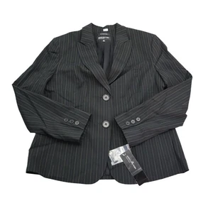 Jones New York Suit Jacket Womens 12 Black White Pinstripe Stretch Work Dress - Picture 1 of 18