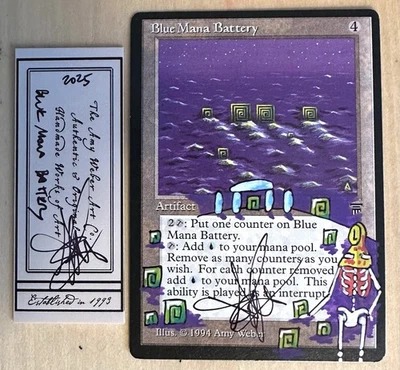 MTG Legends Blue Mana Battery Alter Altered Sketch Art Amy WEBER Magic - Image 1 of 2