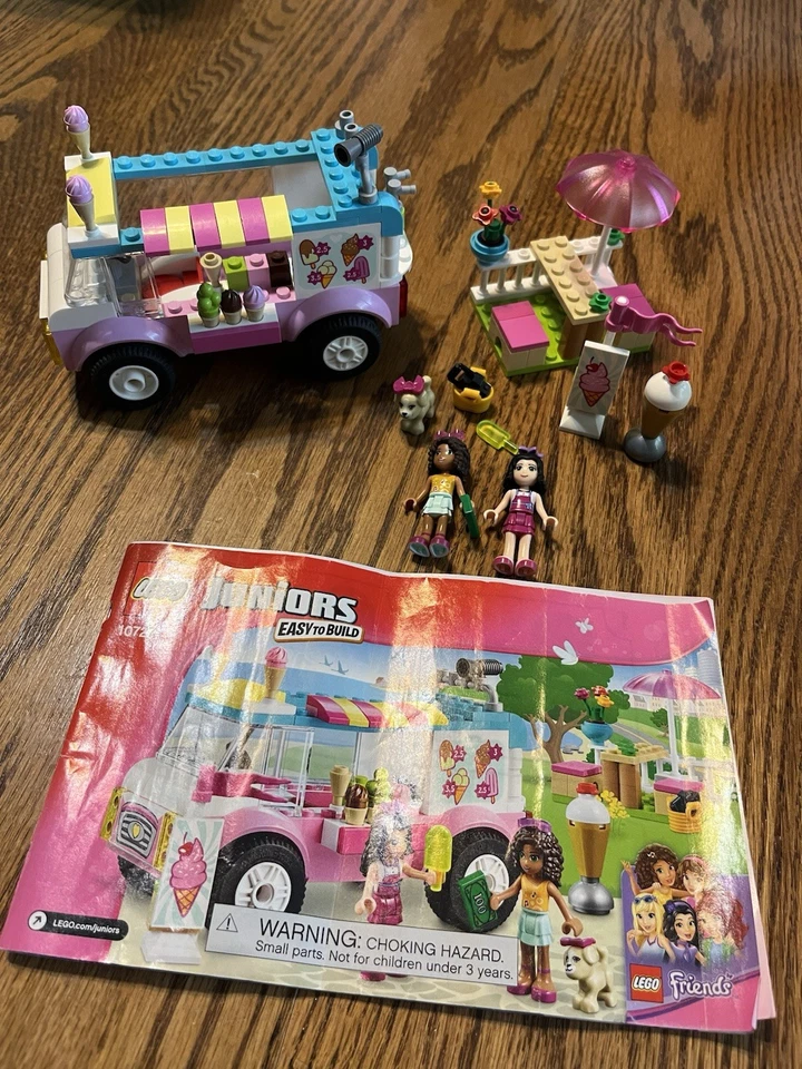 LEGO 10727 Friends JUNIOR EMMA'S ICE CREAM TRUCK 100% Complete With Figs And Man - Image 1 of 4