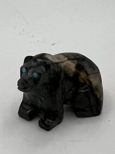 ZUNI Bear Fetish BY Eugene Bowakaty Picasso Marble F1705 - Picture 1 of 7