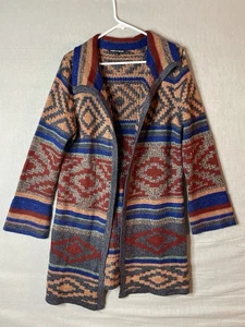 Cable and Gauge Damen lange Azteken offene Strickjacke Größe Medium - MANGELHAFT - Bild 1 von 13