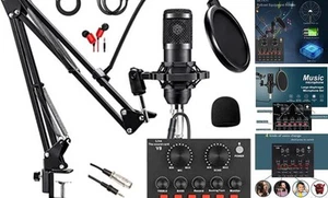 Podcast Equipment Bundle, with BM800 Podcast Microphone and V8 Sound Card, - Picture 1 of 8