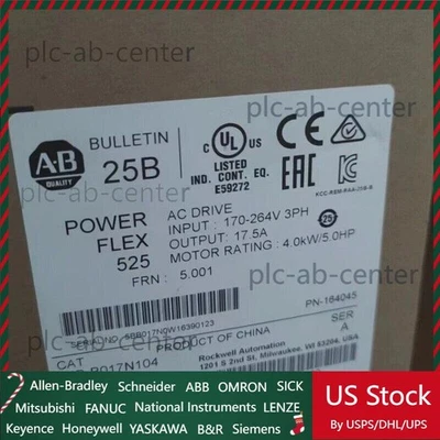 25B-B017N104 PowerFlex 525 ,240VAC 3HP 2022 US Free Tax - Image 1 of 4