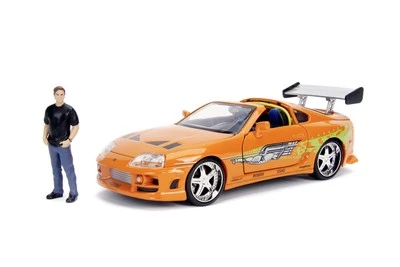 JADA FAST AND FURIOUS TOYOTA SUPRA ORANGE + BRIAN FIGURE 1:24 DIE CAST NEW BOX - Image 1 of 4