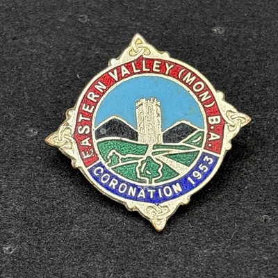 EASTERN VALLEY (MON) B A 1953 Bowling Badge 25mm Large Enamel Vintage Club Pin - Image 1 of 4
