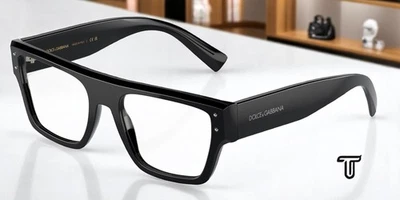 Óculos masculinos Dolce N Gabbana DG3384 501 preto lente demo 52 mm - Imagem 1 de 4