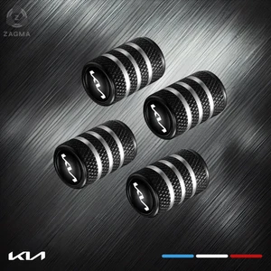 Set Of 4 Premium Black  Metal Zebra Type Dust Valve Caps  For KIA All  Models - Picture 1 of 5