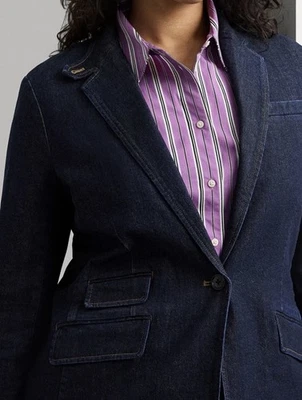 Blazer Ralph Lauren Denim 202940327001 Talla 20W $245 Foto 1 de 4