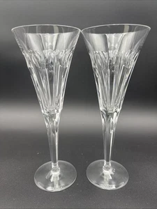 2 Waterford Crystal Millennium LOVE Heart 9 ¼” Champagne Toasting Flutes Pair - Picture 1 of 6