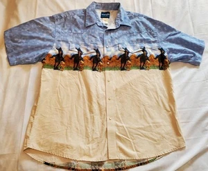 VTG Wrangler Western Shirt Short Sleeve Pearl Snap Cowboy Lasso Calf Rodeo 2XL - Picture 1 of 9