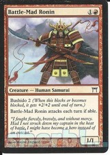 MTG Magic the Gathering CHAMPIONS OF KAMIGAWA Battle Mad Ronin Samurai Red 156