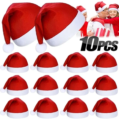 10-30X Adult Santa Hat Christmas Cap Costume Xmas Party Wear Costume Claus Gift - image 1 of 4