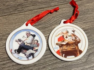 Gtg Set Of 2 JCPenney Norman Rockwell Collector Ornaments 1996 1997 Christmas - Picture 1 of 5
