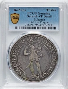 Bohemia - 1625 Prague - Ferdinand II Taler - PCGS VF Details - STUNNING DESIGN! - Picture 1 of 2