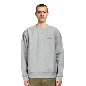 Carhartt Wip American Script Rundhalsausschnitt Herren Grau Heather