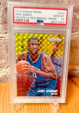 2014-15 Panini Prizm Rookie JOEL EMBIID Rc YELLOW & RED MOSAIC PSA 10 GEM MINT