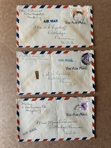 Hong Kong 1949-1950 Covers to US +3 Different PM#s=5+6+7 +KGVI Franking +China? - Picture 1 of 2