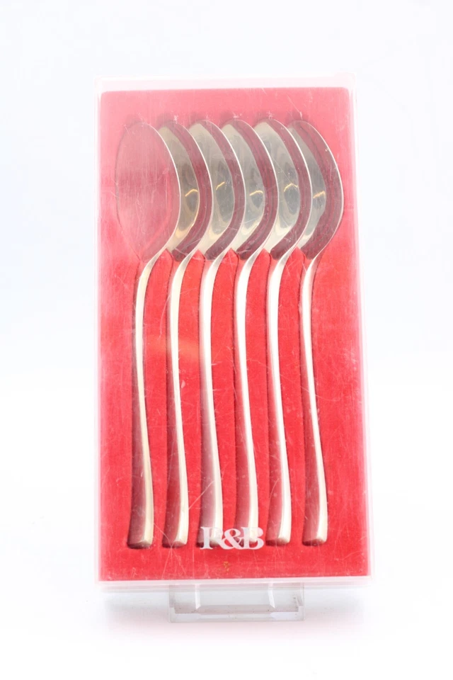 6x R&B Robbe & Berking Nr. 371 York 90er Silberauflage Menülöffel Löffel in OVP - Bild 1 von 4