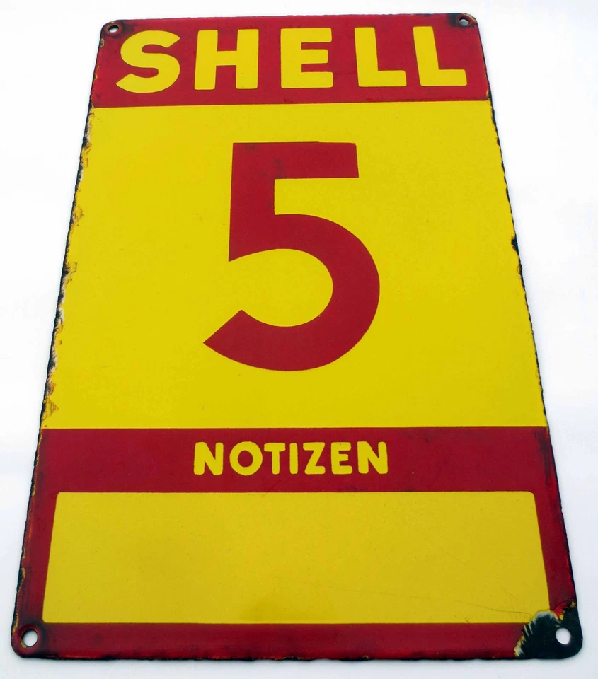 Shell Emailschild Emaille Emailleschild Schild 5 Parkplatz 18x28cm 50er/60er - Bild 1 von 1