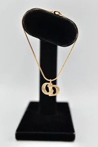 Christian Dior Vintage CD Logo Dije Pulsera Tono Dorado Cadena Nuevo de Lote Antiguo Firmado BinO - Imagen 1 de 12