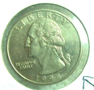 1998 P WASHINGTON CLAD QUARTER DOLLAR ERROR DIE CRACK - Picture 1 of 5