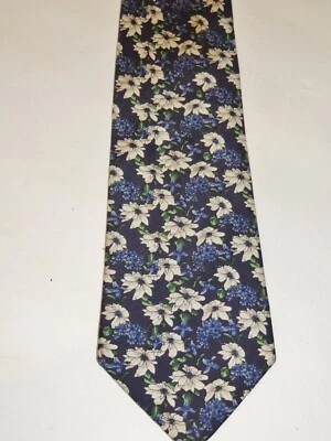 Burberry's  Tie Blue Floral Wide Silk Tie  - Image 1 of 2