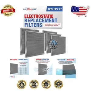 High-Efficiency 18x18x1 Energy Saving Air Filter - Washable Aluminum Design - Picture 1 of 7