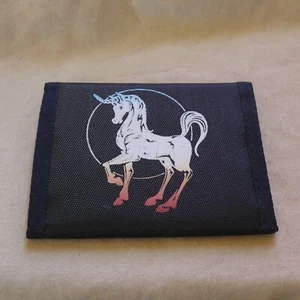 Vintage 1980's UNICORN Horse Stallion Wallet Deadstock NOS New Old Stock Black - Picture 1 of 3