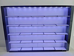 Mini vitrina de figuras de vinilo con luces LED montable en la pared batería blanca - Imagen 1 de 7