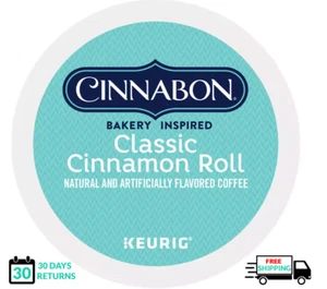 🆕☕ Cinnabon Classic Cinnamon Roll Keurig Coffee K-cups  - Picture 1 of 1