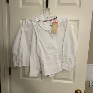 2 French Toast Girls White Button/Down Long Sleeve Shirts Size: 7 Uniform School - Picture 1 of 7