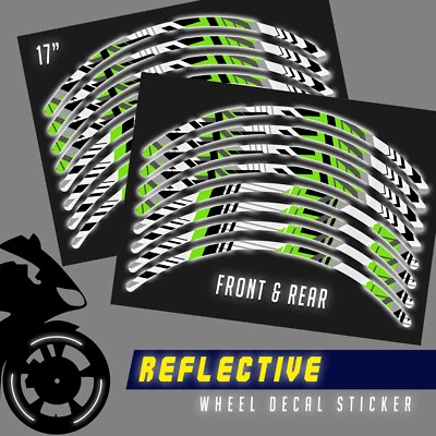 ADESIVO ARO REFLEXIVO VERDE 17 POLEGADAS SH25 para Kawasaki Ninja 1000 SX 17 18 19 - Imagem 1 de 4