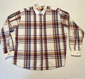 Wrangler Women’s Flannel XL Plaid Pearl Snap Western Shirt Vintage Long Sleeve - Picture 1 of 9