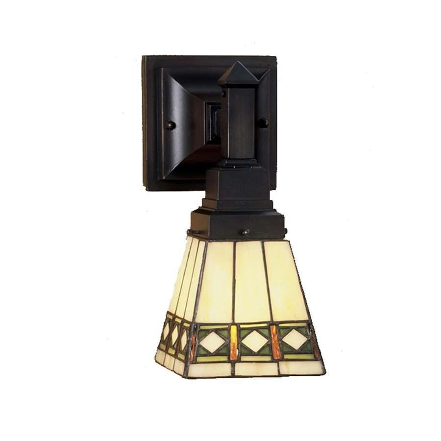 Aplique de pared Meyda Lighting 5'W Diamond Mission, beige verde aguacate - 48191 Foto 1 de 1