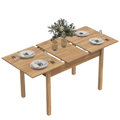 110-150cm Extendable Dining Table Modern Large Kitchen Table up to 8 People Wood - Image 1 of 4