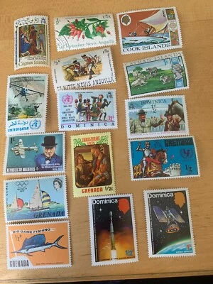 BRITISH EMPIRE - FINE COLLECTION OF 15STAMPS, pictorials. FREE SHIIPING - Image 1 of 3