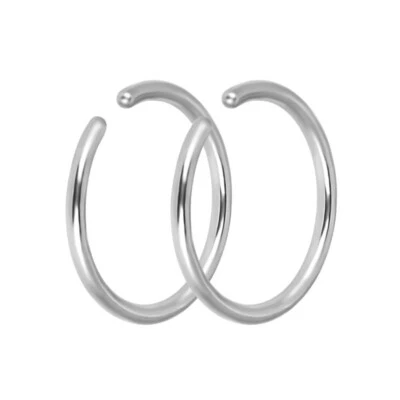 2 piezas de acero quirúrgico con bisagras anillo nariz aro 20G fosa nasal cartílago pendiente piercing Foto 1 de 4