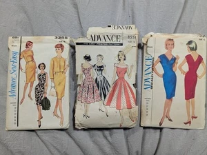 Lot of 3 Patterns 1950s Womens Vintage Sewing Advance Sz 14 & 16 - Picture 1 of 9