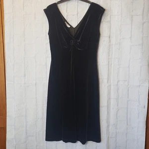 LIZZATTI dunkelbraunes ärmelloses Samt A-Linie MIDIKLEID 8 - Bild 1 von 8