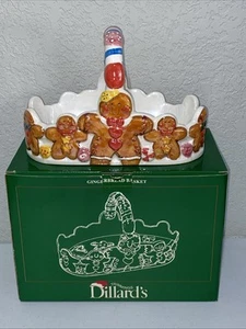 Großer Vintage Keramik handbemalter Weihnachten Lebkuchenkorb Dillards Box NEU - Bild 1 von 8
