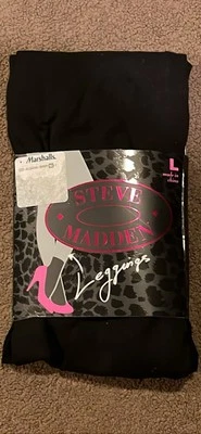 NEW Steve Madden Legwear Women's Basic Black Leggings, Sz. Large - Image 1 of 4