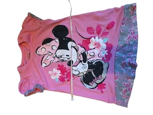 Girls Disney Minnie Mouse Short Sleeve Shirt Flowers And Frills Om Sleeve - Picture 1 of 5