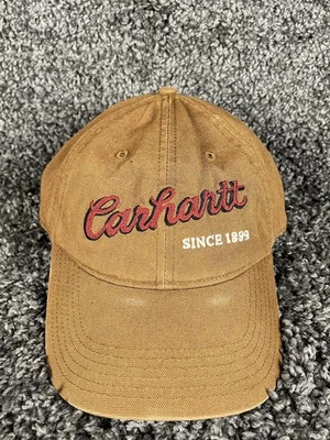 Gorra Y2K Carhartt - Sombrero Ajustable 100% Algodón - Rojo Script - Ropa de Trabajo - Duradero Foto 1 de 4