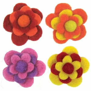 D72-73827 - * Dimensiones fieltro de lana - capas ed flores cálidas (x4) - Imagen 1 de 1