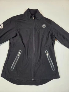 Ariat Soft Shell Jacket Men's Medium Black Wind Water Protection Full Zip Jacket - Picture 1 of 15