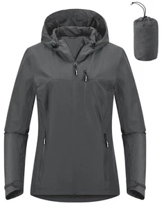 Packable Rain Jacket Women Lightweight Waterproof Raincoat with Hood Cycling ... - Picture 1 of 5