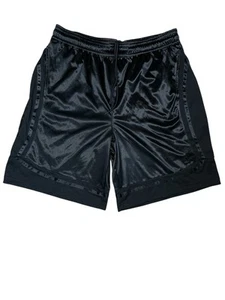 AND1 Men's Shiny Black Clutch Shooter Performance Basketball Poly Shorts SizeXL - Picture 1 of 13