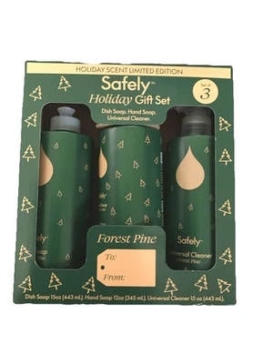 Juego de regalo navideño seguro, plato/jabón de manos con aroma a pino forestal y limpiador universal Foto 1 de 4