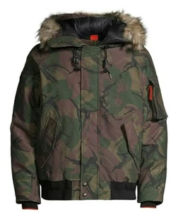 Polo Ralph Lauren Aviator Woodland Camo Down Hooded Bomber Jacket Parka Herren - Bild 1 von 4